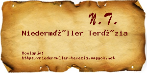 Niedermüller Terézia névjegykártya